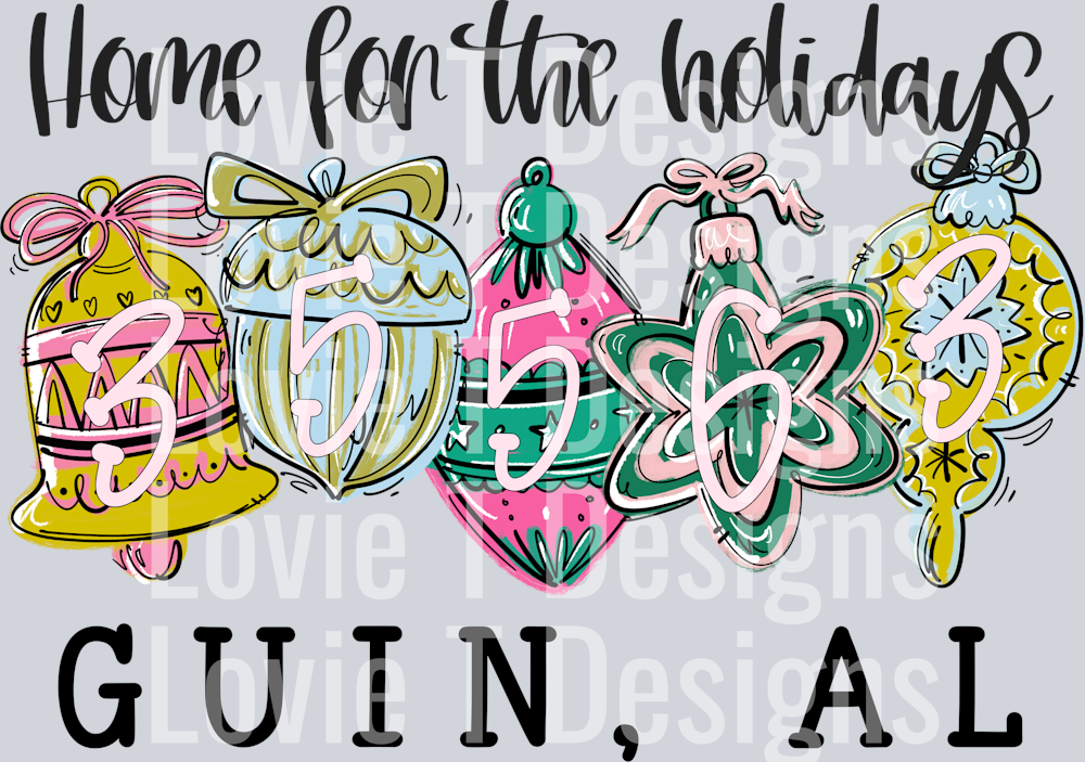 HOME FOR THE HOLIDAYS CHRISTMAS ORNAMENTS GUIN AL