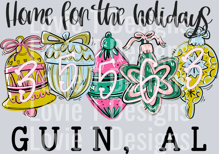 HOME FOR THE HOLIDAYS CHRISTMAS ORNAMENTS GUIN AL