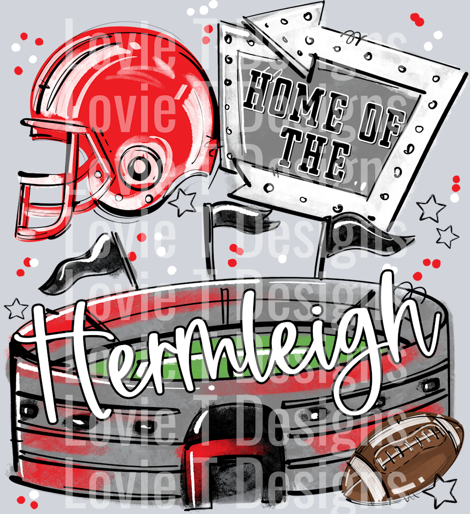 HOME OF THE STADIUMS BLACK RED AND WHITE HERMLEIGH
