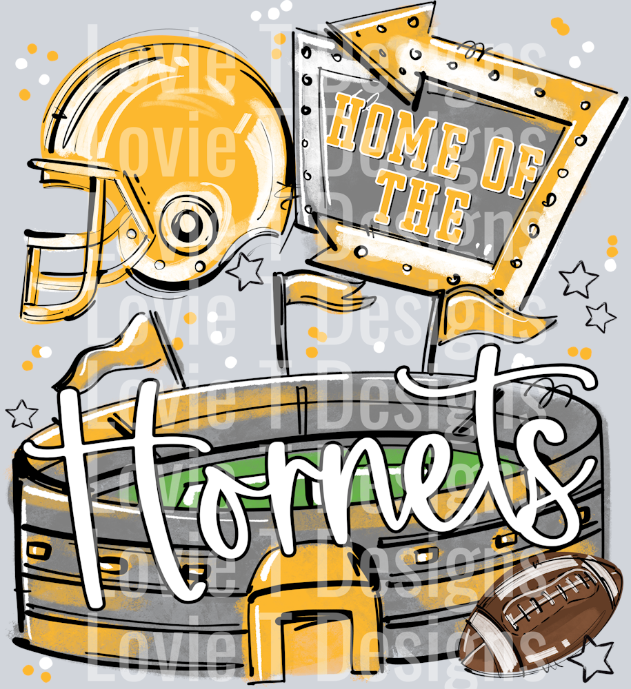 HOME OF THE STADIUMS HORNETS YELLOW GOLD