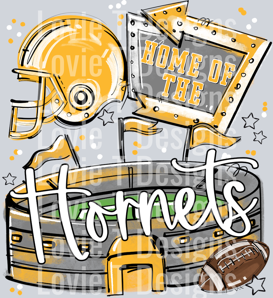 HOME OF THE STADIUMS HORNETS YELLOW GOLD
