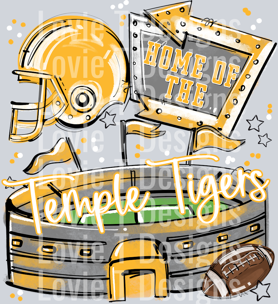 HOME OF THE STADIUMS TEMPLE TIGERS YELLOW