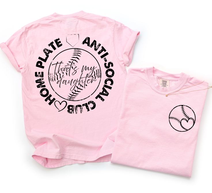 Home Plate Daughter DTF transfer design