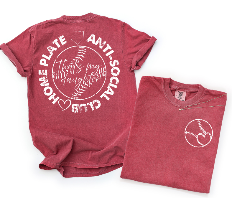 Home Plate Daughter White DTF transfer design