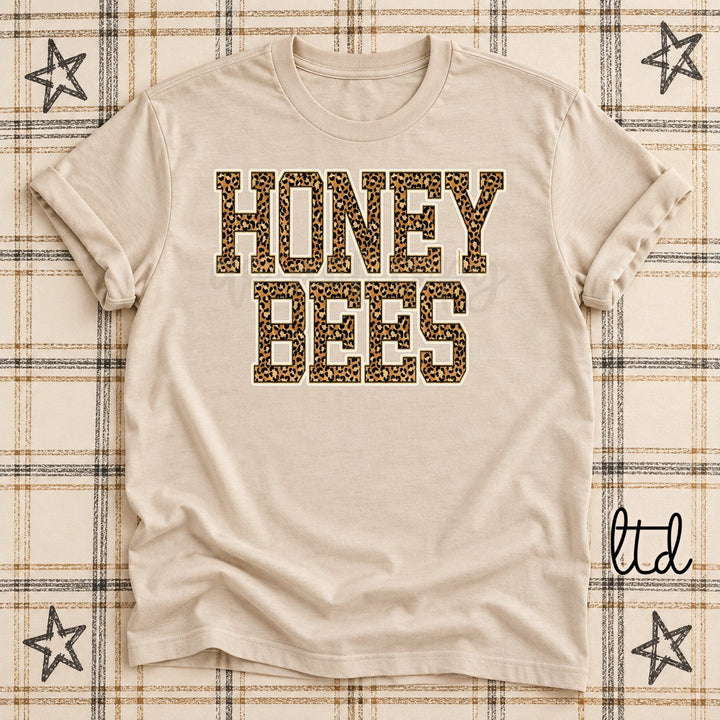 Honey Bees Dark Leopard Mascots DTF transfer mockup