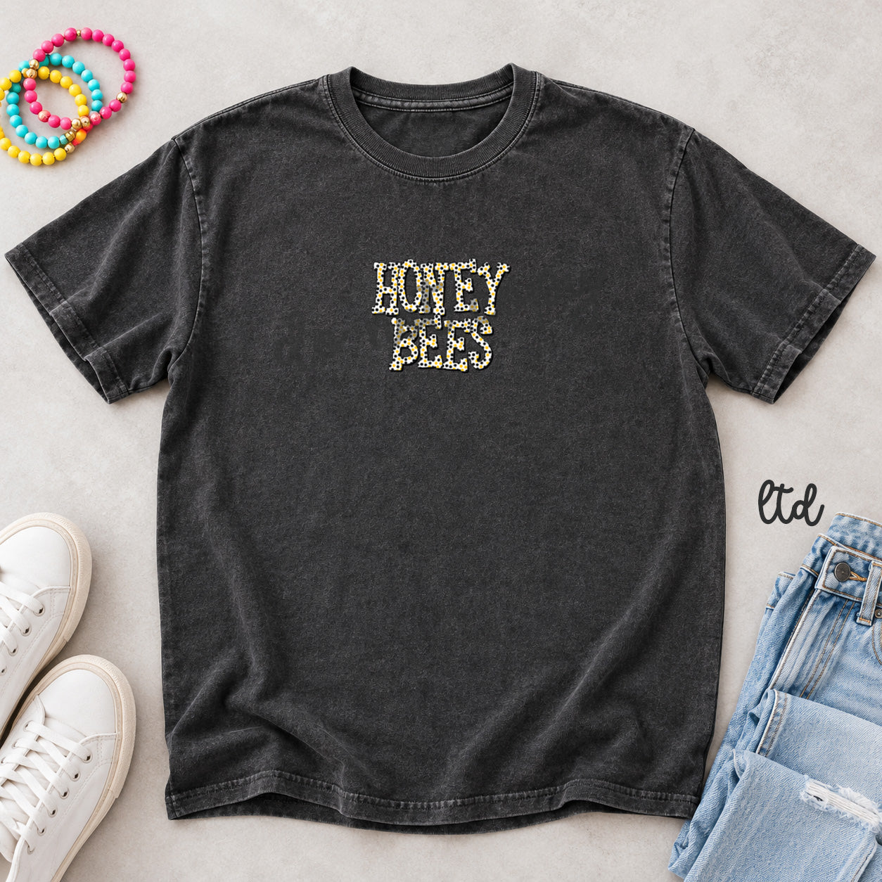 Polka Dot Mascots Honey Bees Black Yellow Gold design