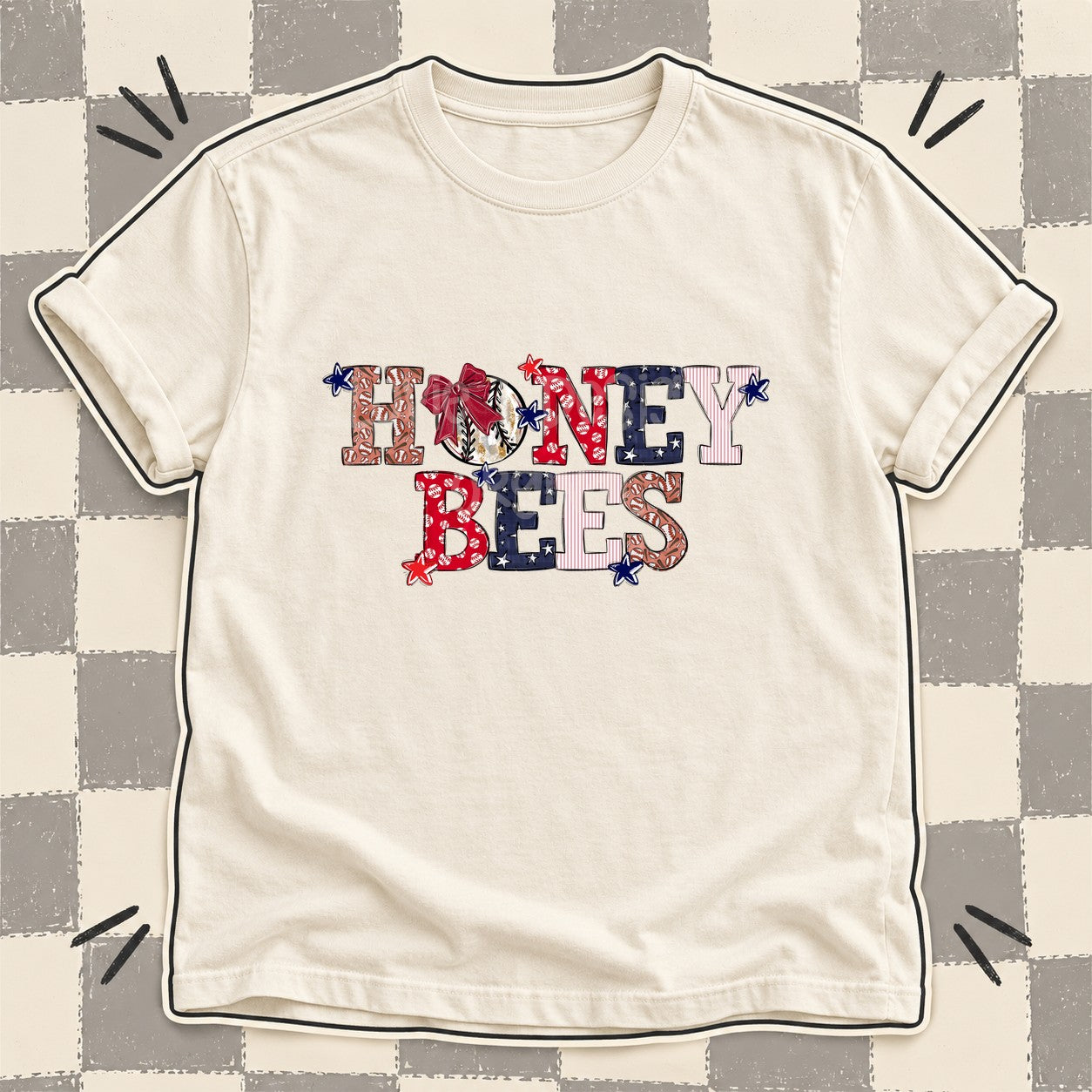 Mixed Doodle Baseball Mascots – Ballpark Classic Honey Bees design