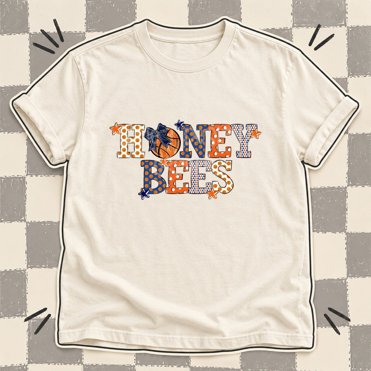 Mixed Doodle Basketball Mascots – Court Classic Honey Bees design