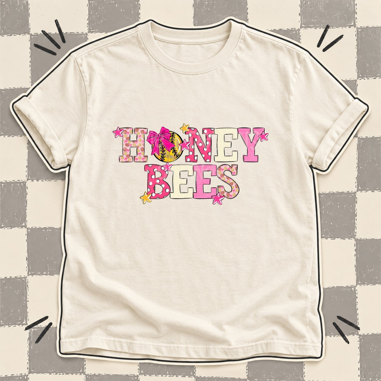 Mixed Doodle Softball Mascots – Sweet Softball Honey Bees design