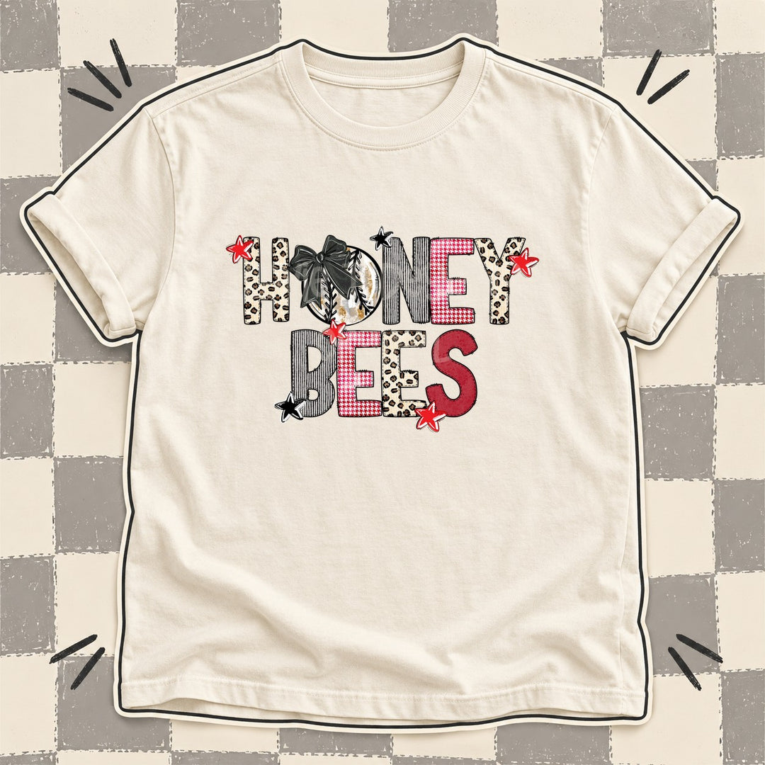 Honey Bees Mixed Doodle Baseball Mascots – Stitched Ballpark DTF transfer mockup