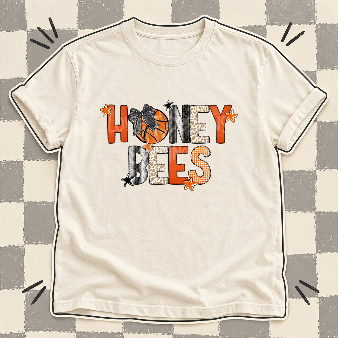 Honey Bees Mixed Doodle Basketball Mascots – Hoops Houndstooth DTF transfer mockup