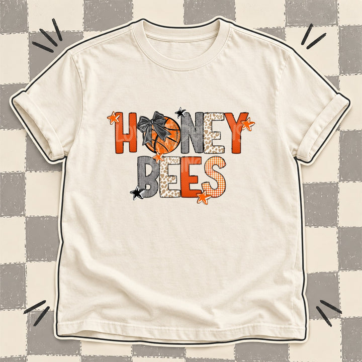 Honey Bees Mixed Doodle Basketball Mascots – Hoops Houndstooth DTF transfer mockup