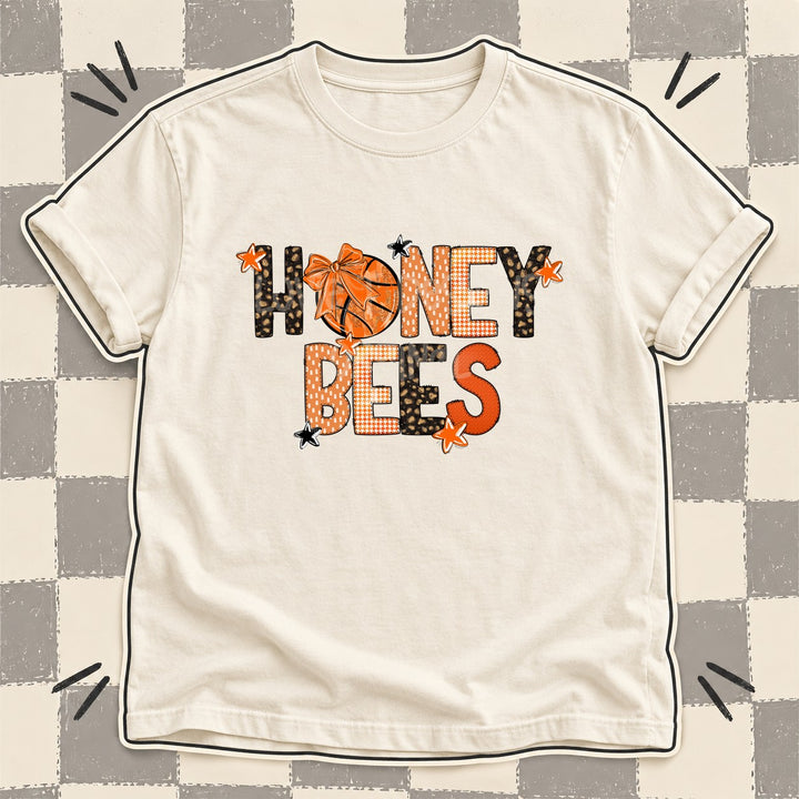 Honey Bees Mixed Doodle Basketball Mascots – Leopard Court DTF transfer mockup