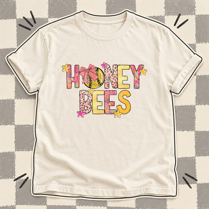 Honey Bees Mixed Doodle Softball Mascots – Softball Brights DTF transfer mockup