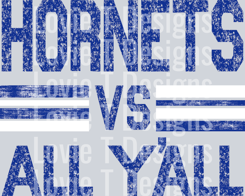 HORNETS VS ALL YALL ROYAL AND WHITE