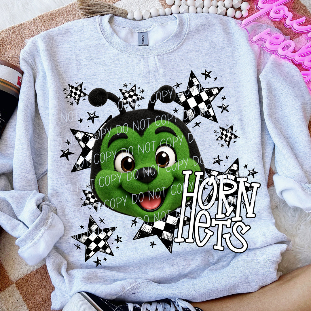 Hornets Green Big Mascot Energy mascot DTF transfer