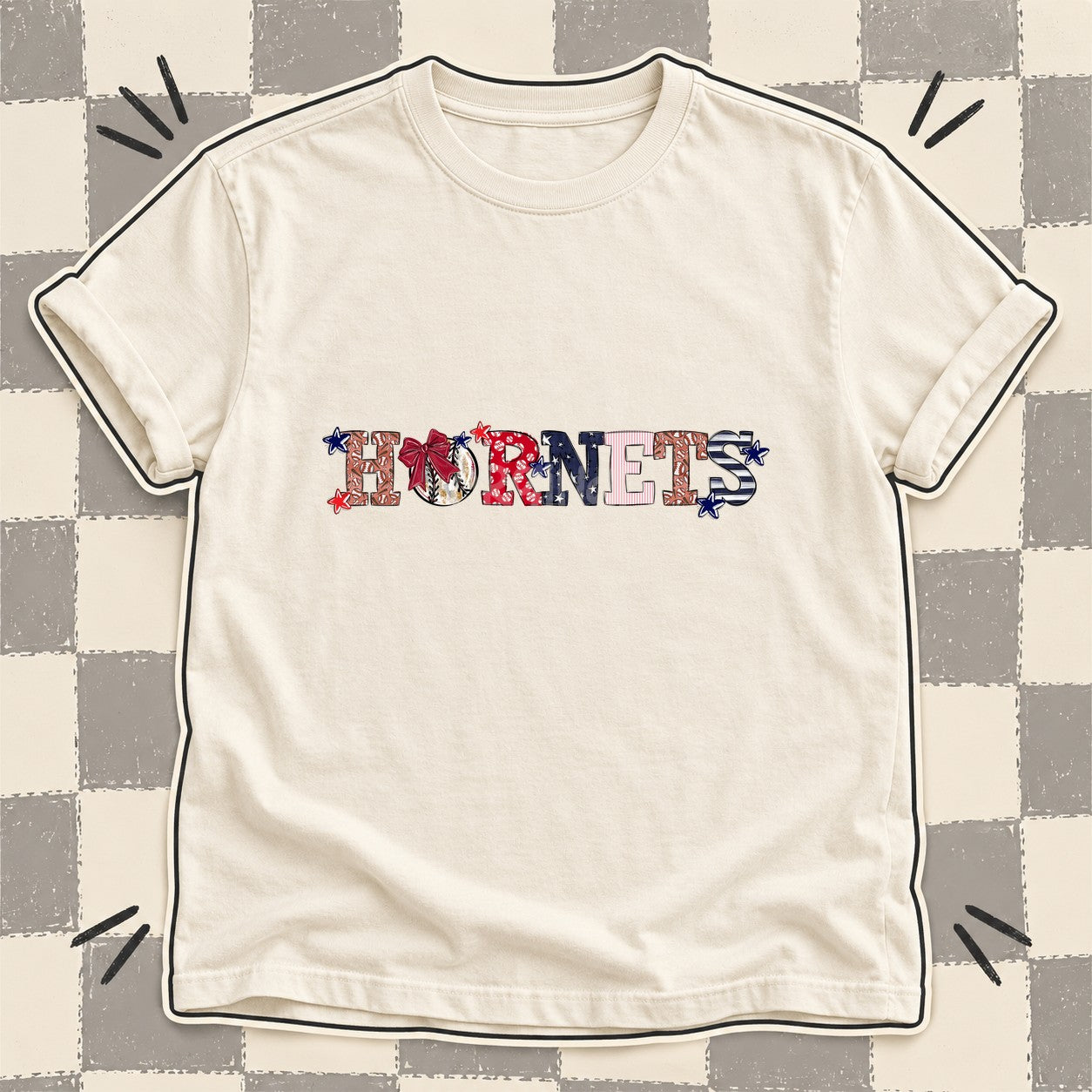 Mixed Doodle Baseball Mascots – Ballpark Classic Hornets design