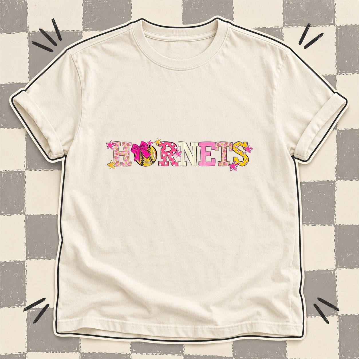 Mixed Doodle Softball Mascots – Sweet Softball Hornets design