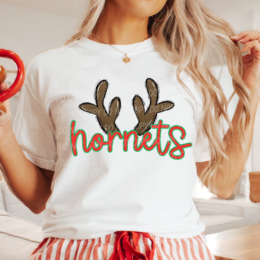 Hornets Reindeer mascot DTF transfer