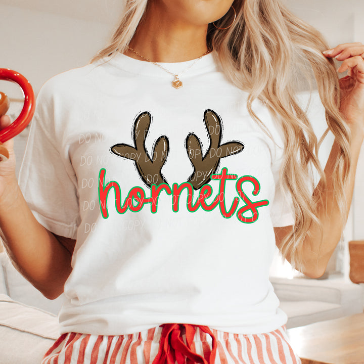 Hornets Reindeer mascot DTF transfer