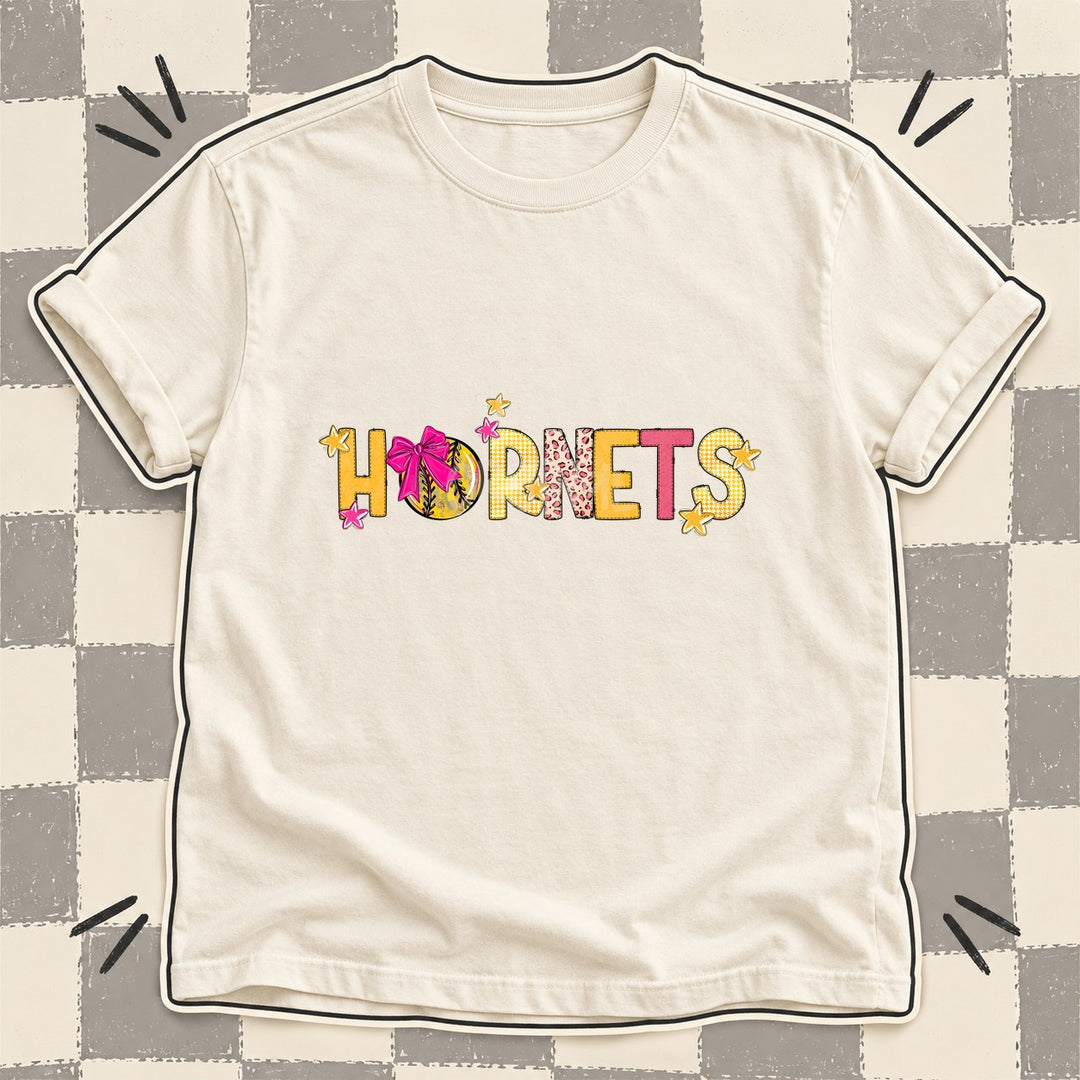 Hornets Mixed Doodle Softball Mascots – Stitched Softball DTF transfer mockup
