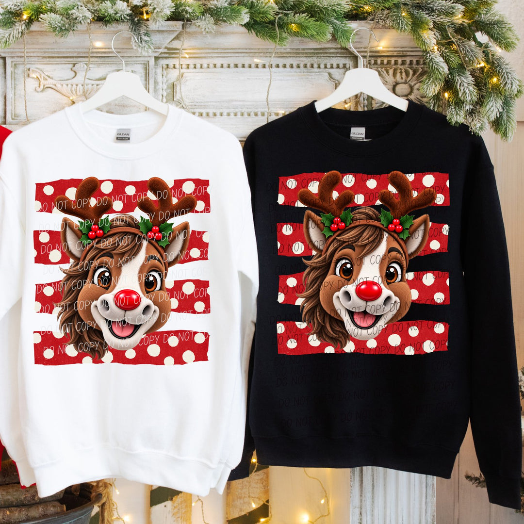 Horse Brown Reindeer Spirit Mascots DTF transfer