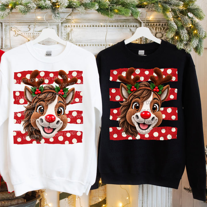 Horse Brown Reindeer Spirit Mascots DTF transfer