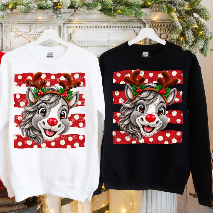 Horse Grey Reindeer Spirit Mascots DTF transfer