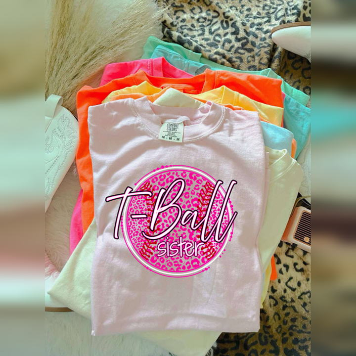 Hot Pink Cheetah Tball Sister – DTF Transfer – product image