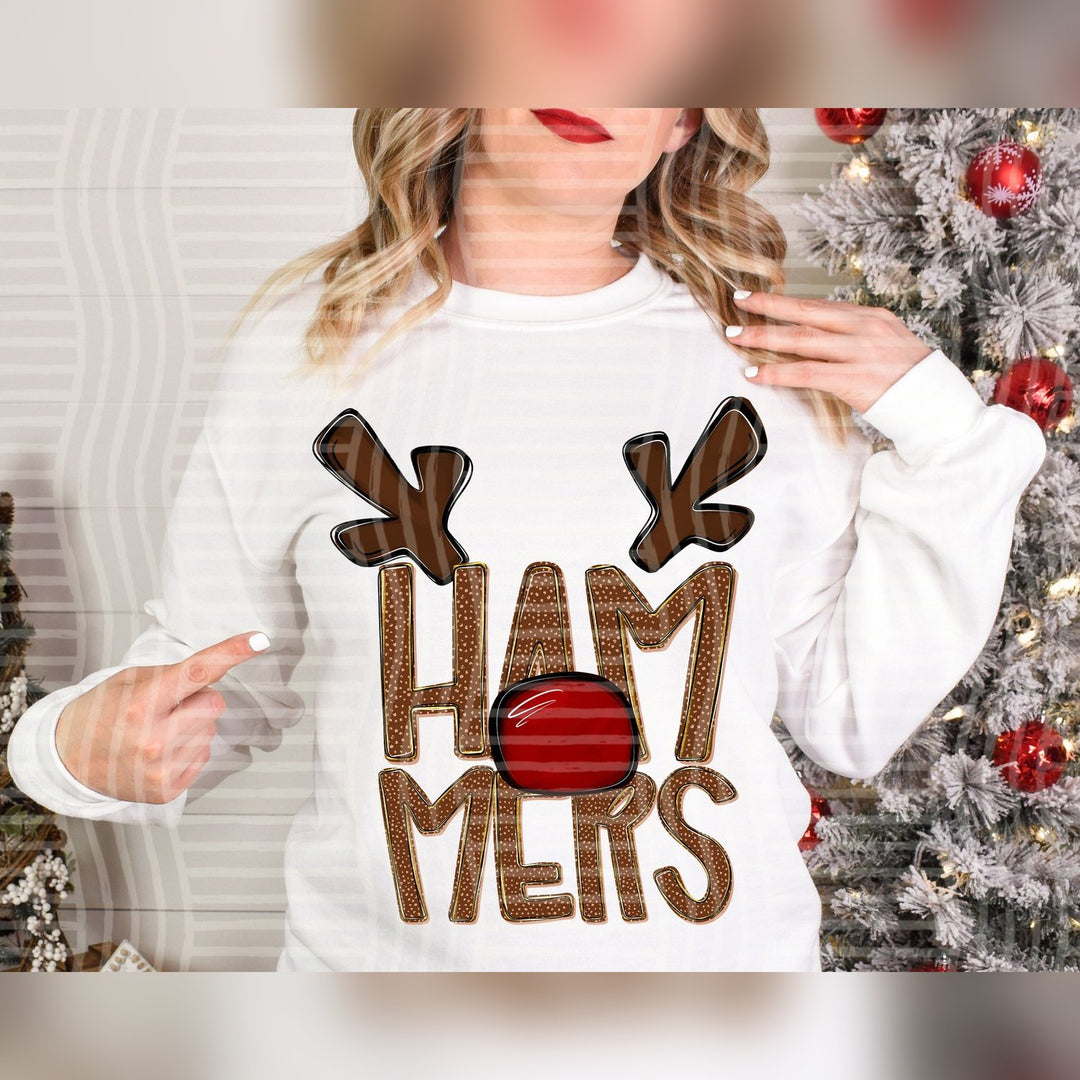 Hammers Deer Antler Mascots DTF transfer