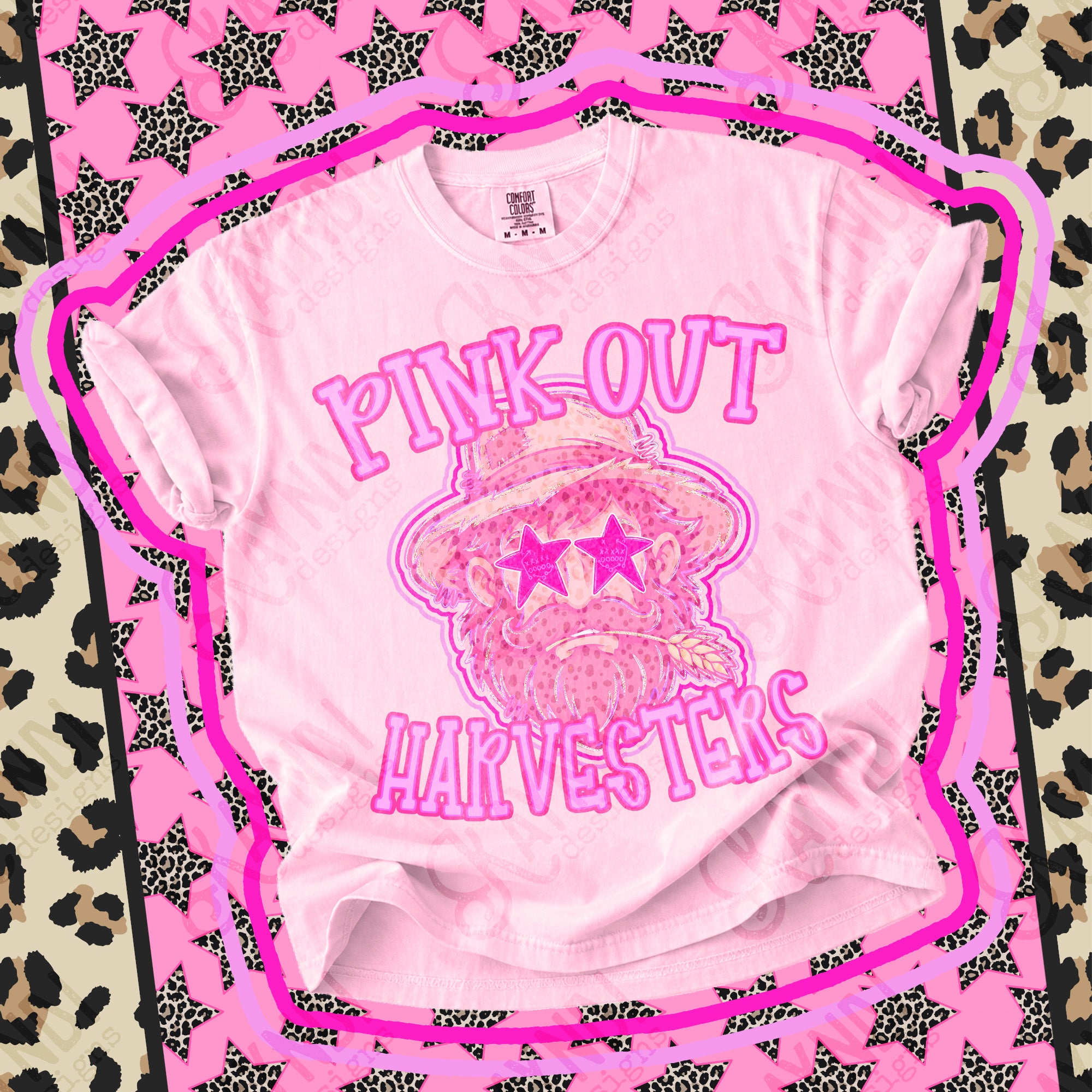 Pink Out Mascots Harvesters mockup
