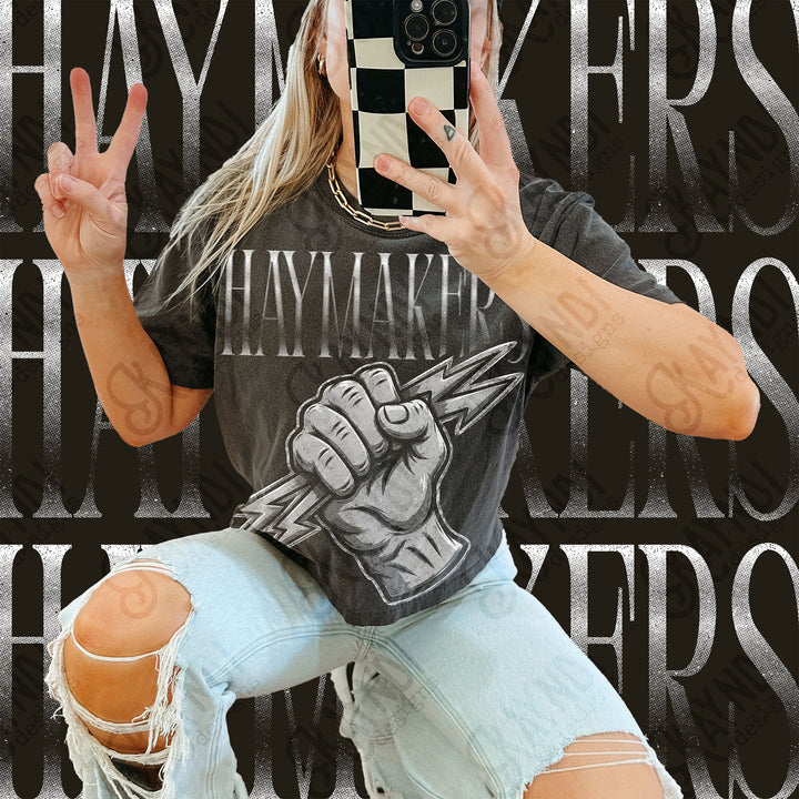 Halftone Mascots Haymakers DTF transfer mockup