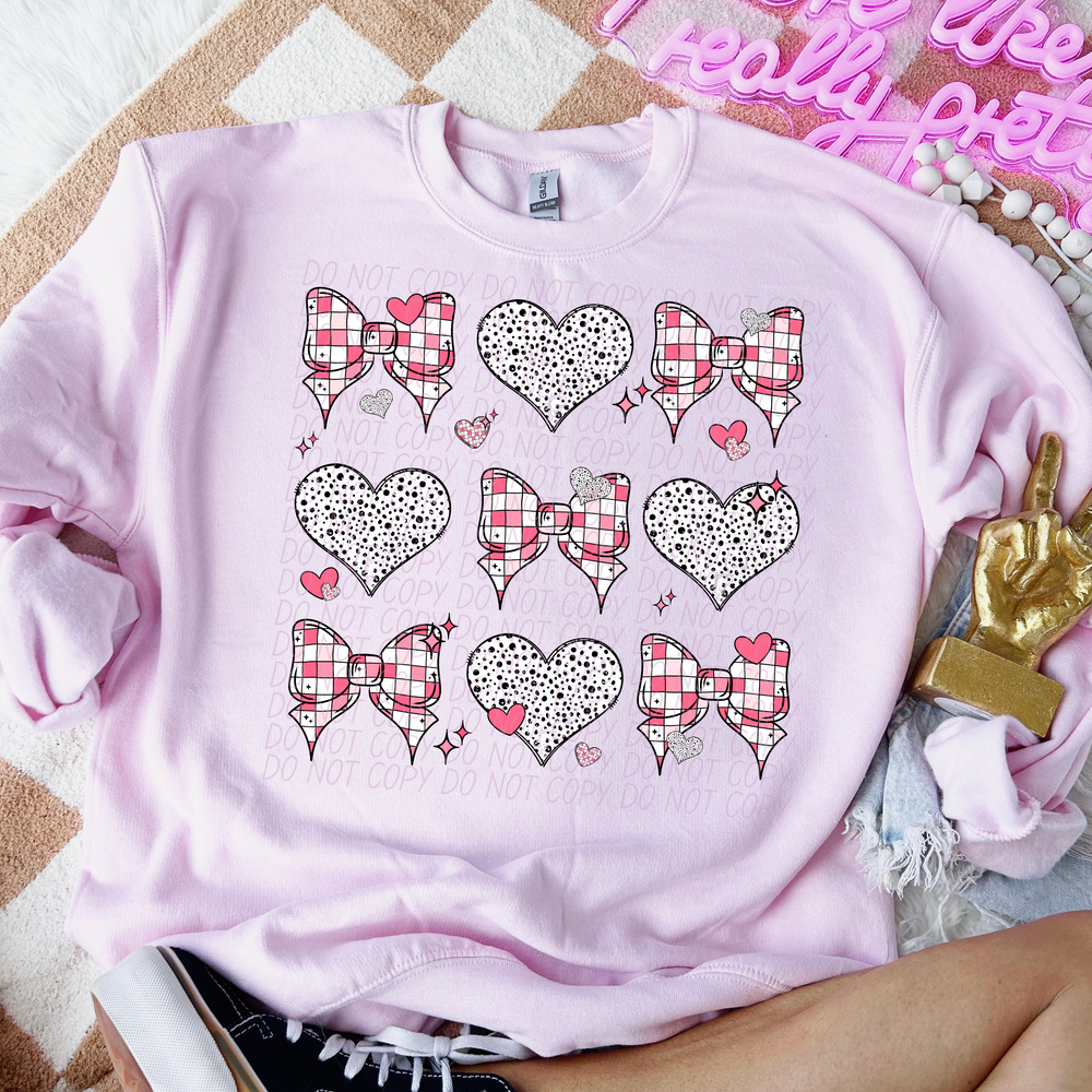 Hearts and Bows-[DTF Transfer]-Lovie T Designs