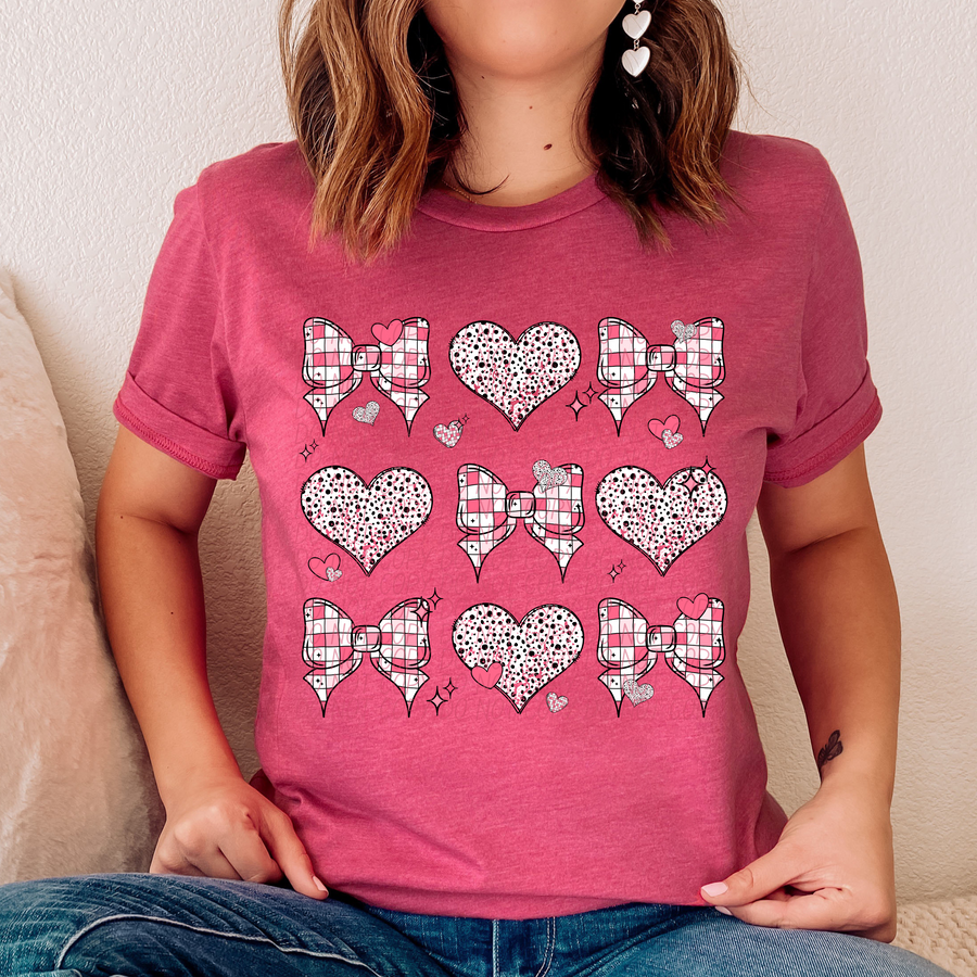 Hearts and Bows-[DTF Transfer]-Lovie T Designs