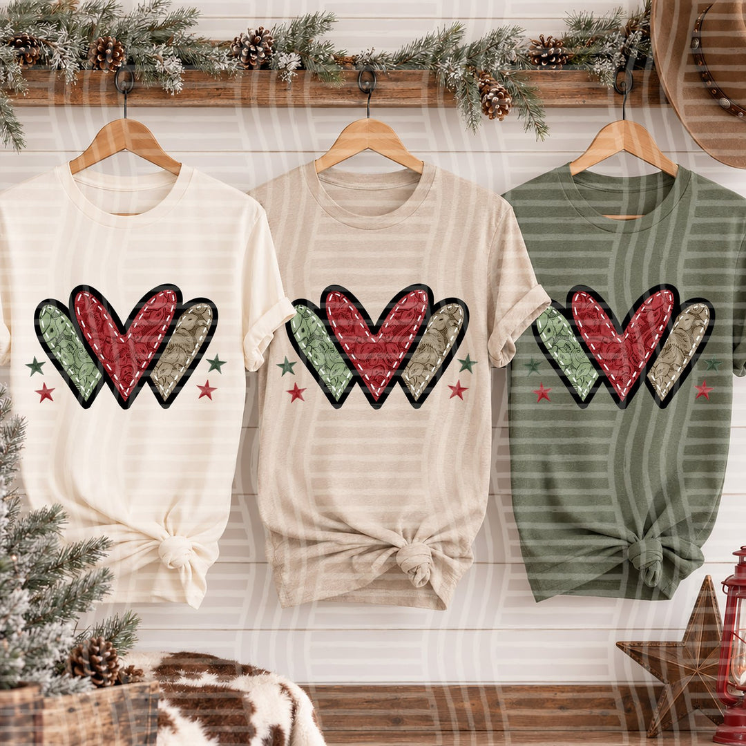 Hearts Cowboy Christmas DTF transfer