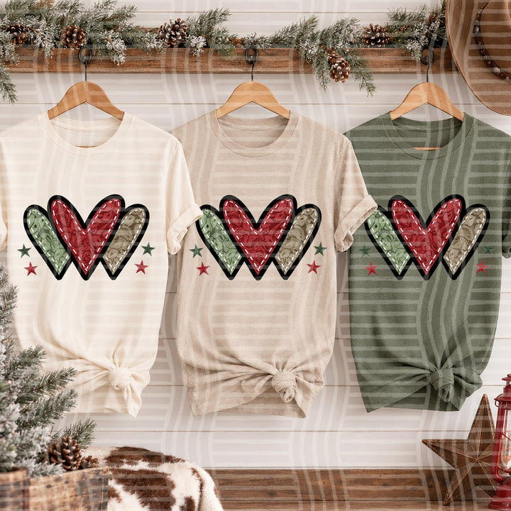 Hearts Cowboy Christmas DTF transfer