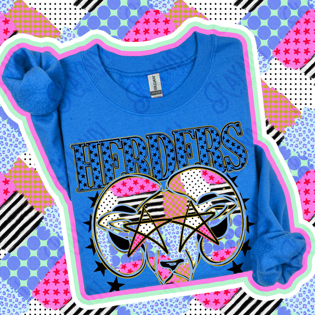 Herders 2 Patchwork Varsity Stars mascot DTF transfer