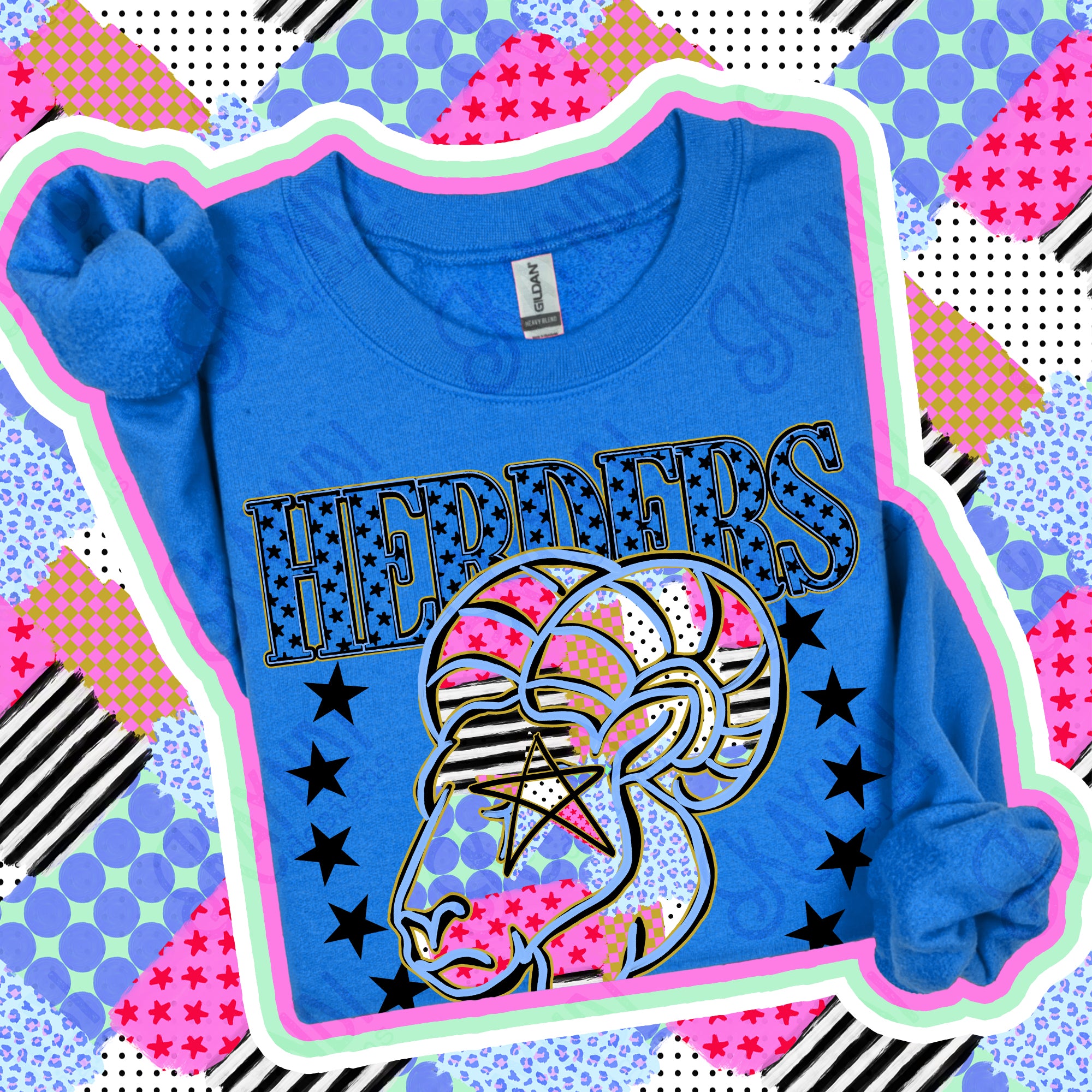 Patchwork Varsity Stars Mascots Herders design