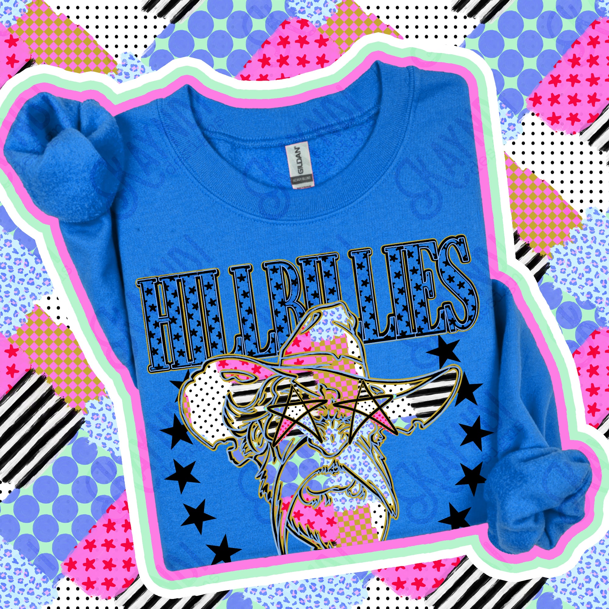 Patchwork Varsity Stars Mascots Hillbillies design
