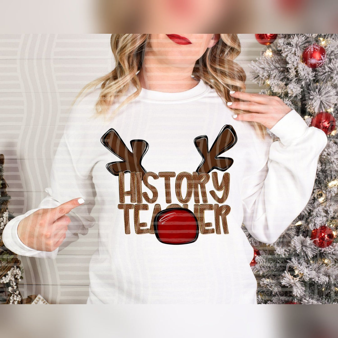 History Teacher Deer Antler School Staff DTF transfer