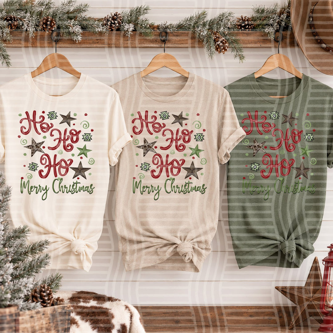 Ho Ho Ho Merry Christmas Cowboy Christmas DTF transfer