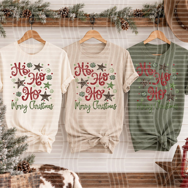 Ho Ho Ho Merry Christmas Cowboy Christmas DTF transfer