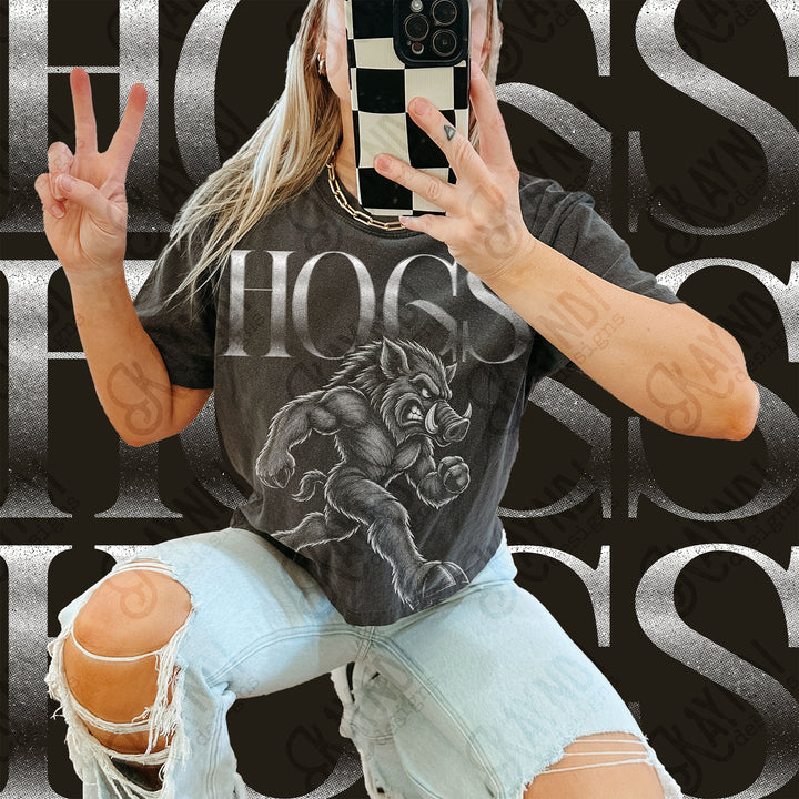 Halftone Mascots Hogs DTF transfer mockup