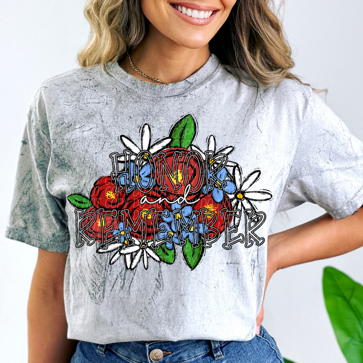 HONOR AND REMEMBER FLOWER HOLLOW FONT