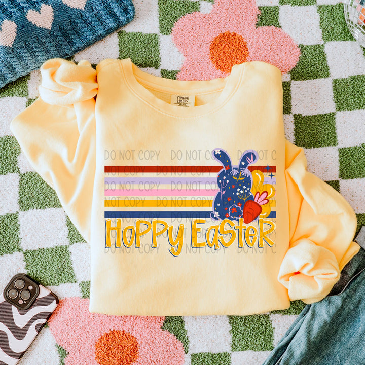 HOPPY EASTER BUNNY RETRO STRIPE