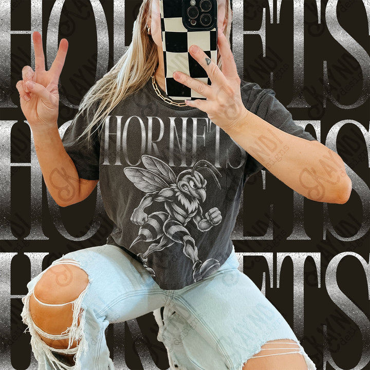 Halftone Mascots Hornets 2 DTF transfer mockup