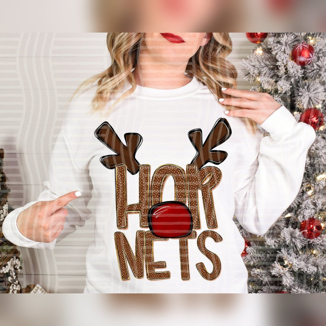 Hornets Deer Antler Mascots DTF transfer