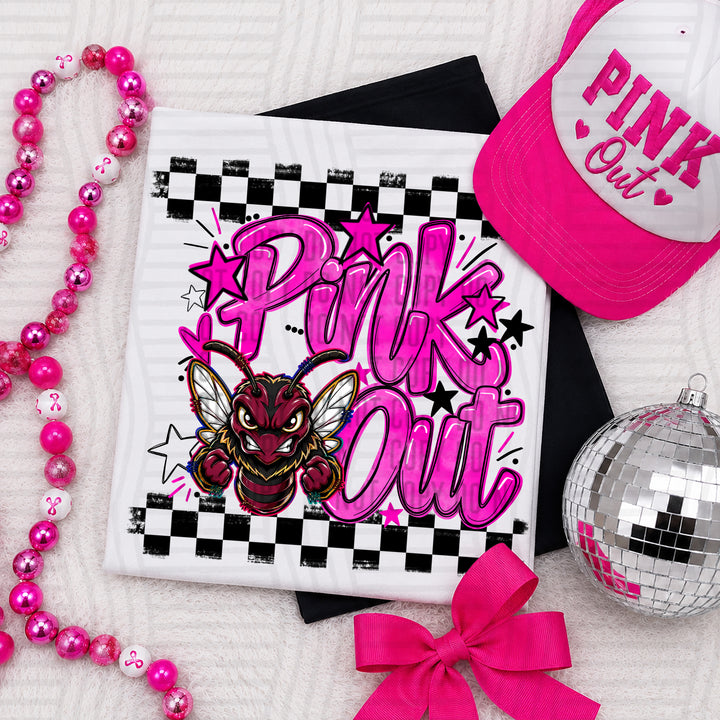 Hornets Pink Out mascot DTF transfer