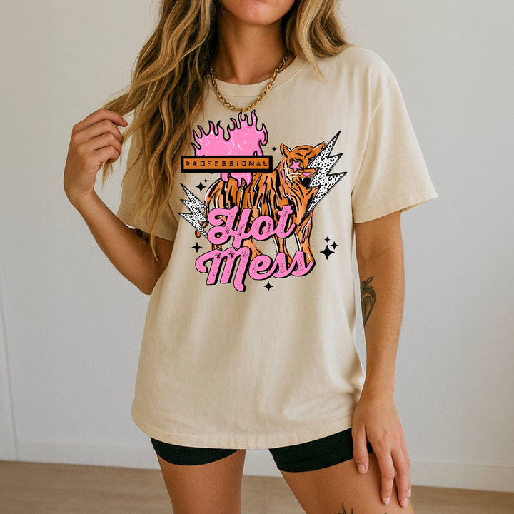 Professional Hot Mess Tiger (Black) DTF transfer – mockup