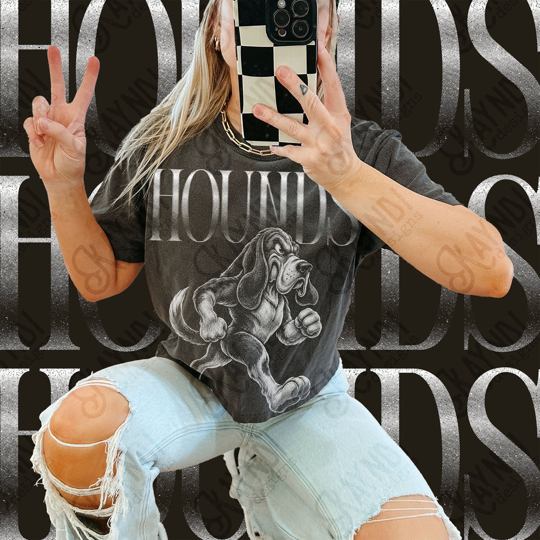 Halftone Mascots Hounds 2 DTF transfer mockup